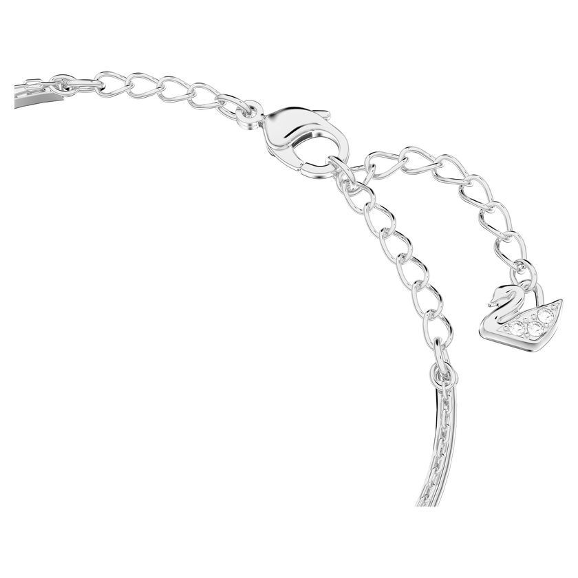 swarovski ginger bangle  white  rhodium plating