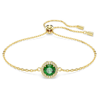 swarovski una angelic bracelet round cut pav green gold tone plated