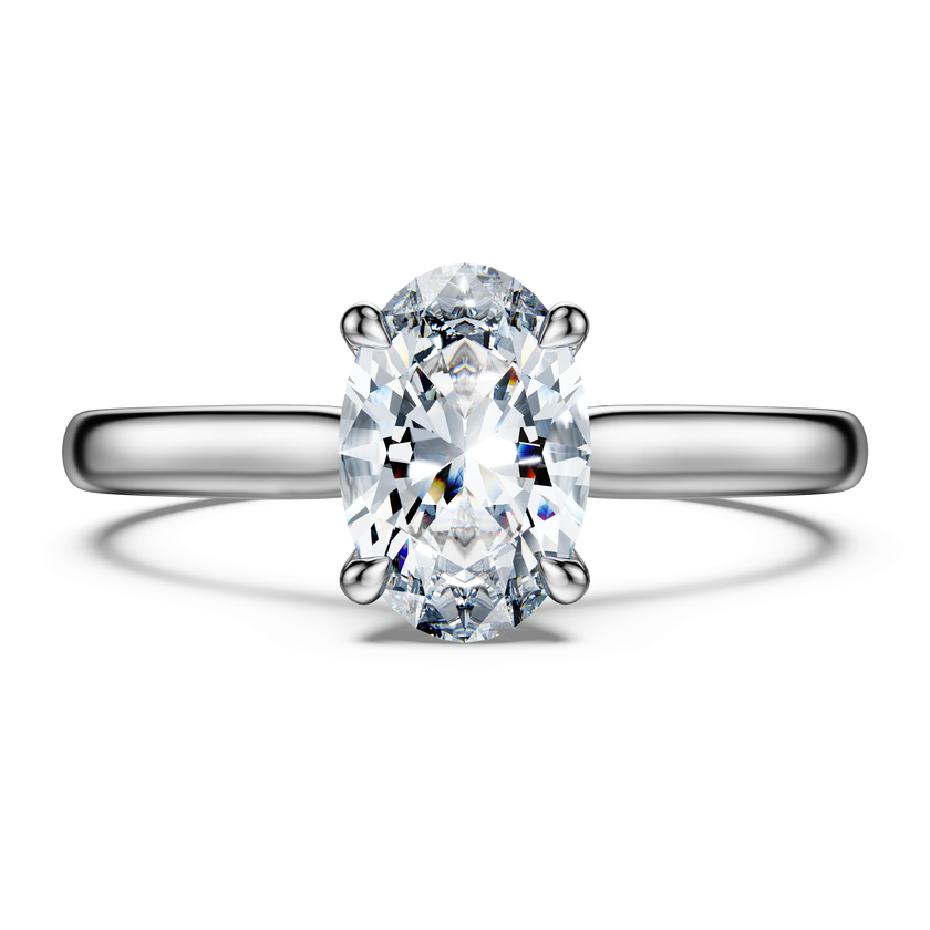 swarovski eternity solitaire ring  lab grown diamonds 1 ct tw  oval shape  18k white gold
