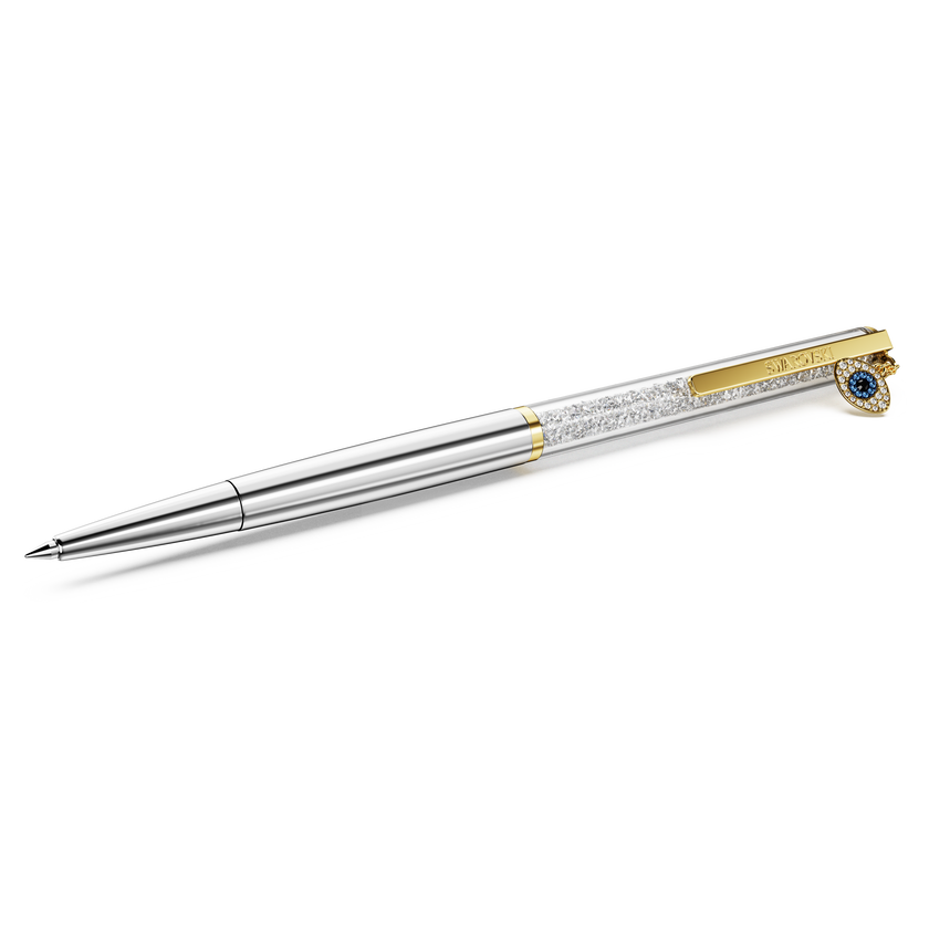 swarovski crystalline silk ballpoint pen  evil eye  gold tone  mixed metal finish