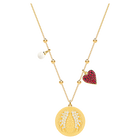 Lucky Goddess Wings Necklace, Multi-colored, Gold plating