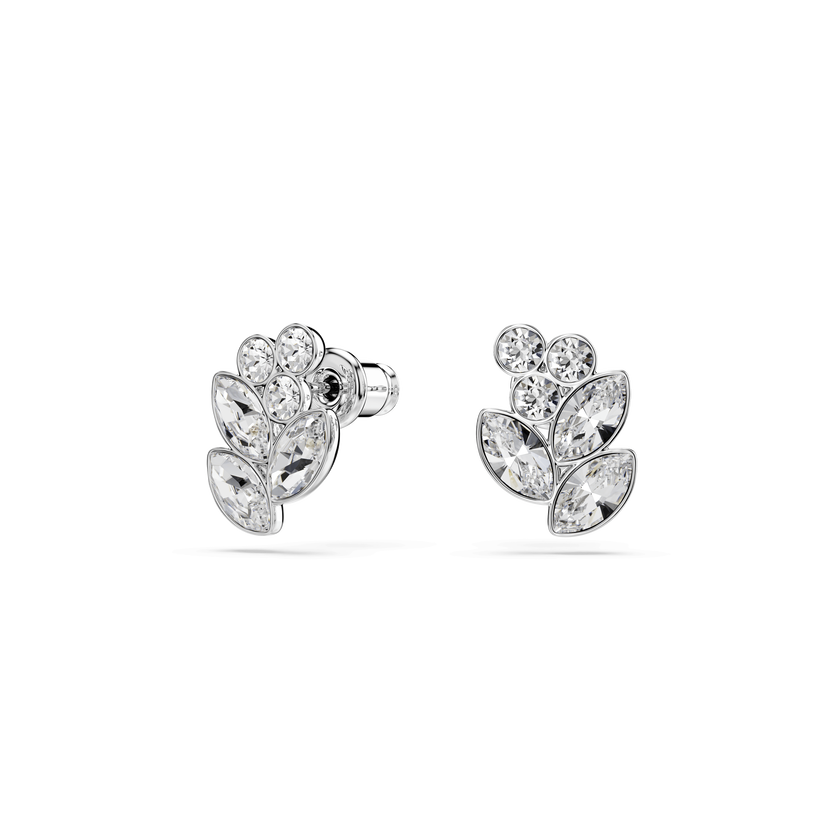 swarovski diapason stud earrings  mixed cuts  white  rhodium plated