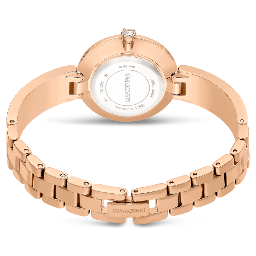 swarovski illumina watch  swiss made  metal bracelet  rose gold tone  rose gold tone finish