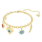 Lucky Goddess Charms Bracelet, Multi-colored, Gold plating