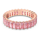 Matrix ring, Baguette cut, Pink, Rose gold-tone plated