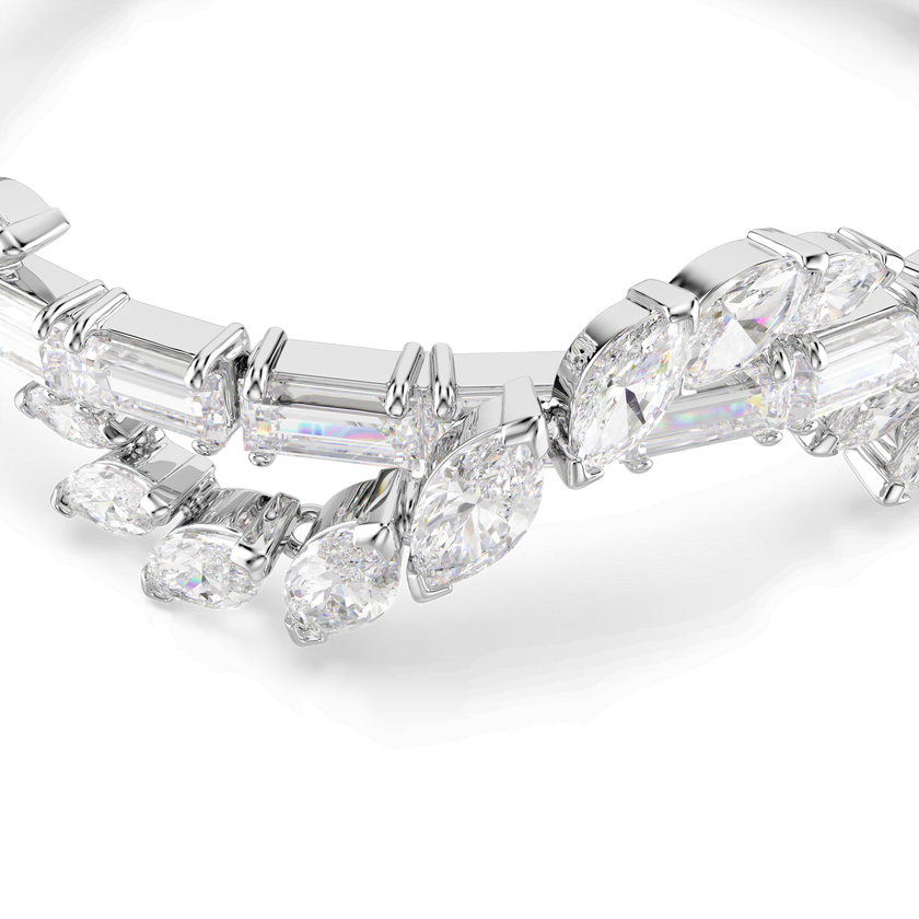 swarovski mesmera bracelet  mixed cuts  white  rhodium plated