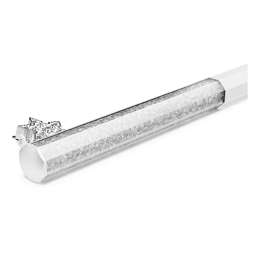 swarovski crystalline ballpoint pen  octagon shape  snowflake  white  white lacquered