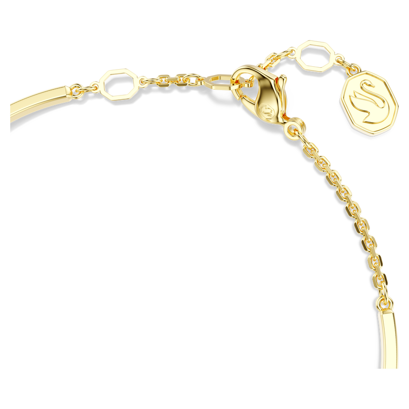 swarovski idyllia bangle  mixed cuts  shell  green  gold tone plated