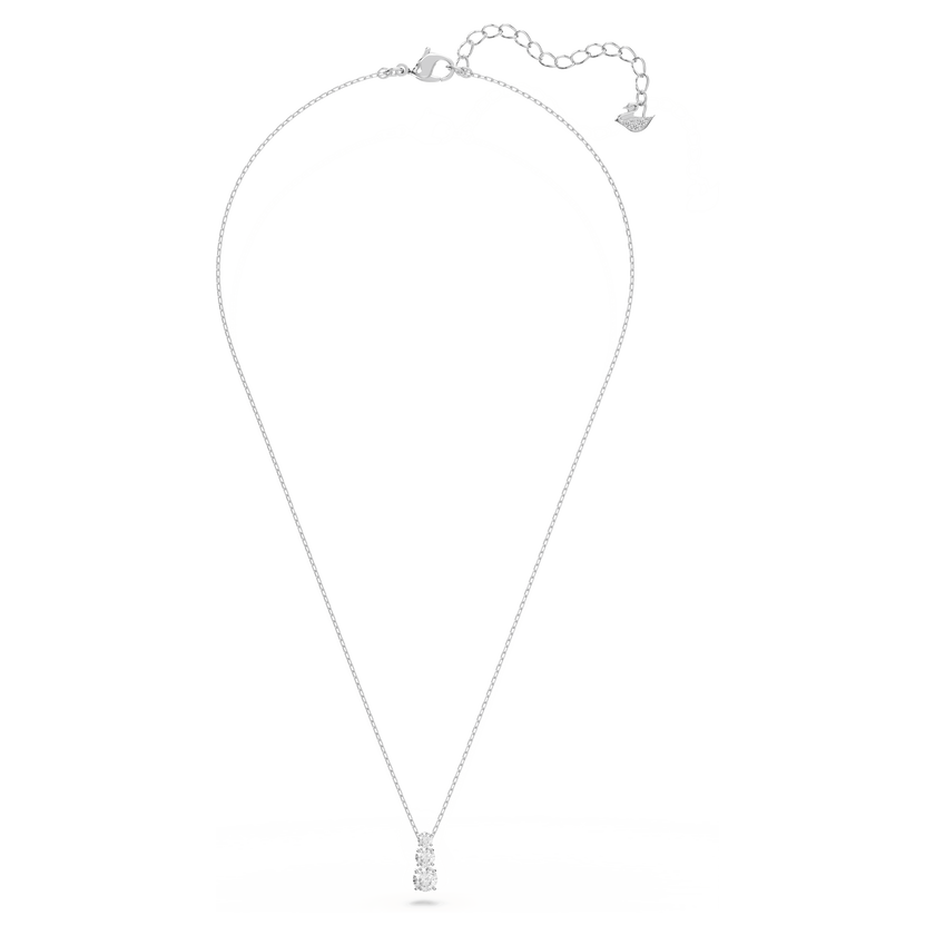 swarovski stilla attract pendant  round cut  white  rhodium plated