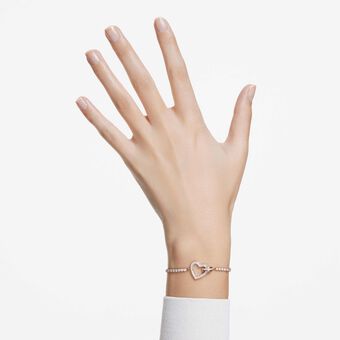 swarovski lovely bracelet  heart  white  rose gold tone plated