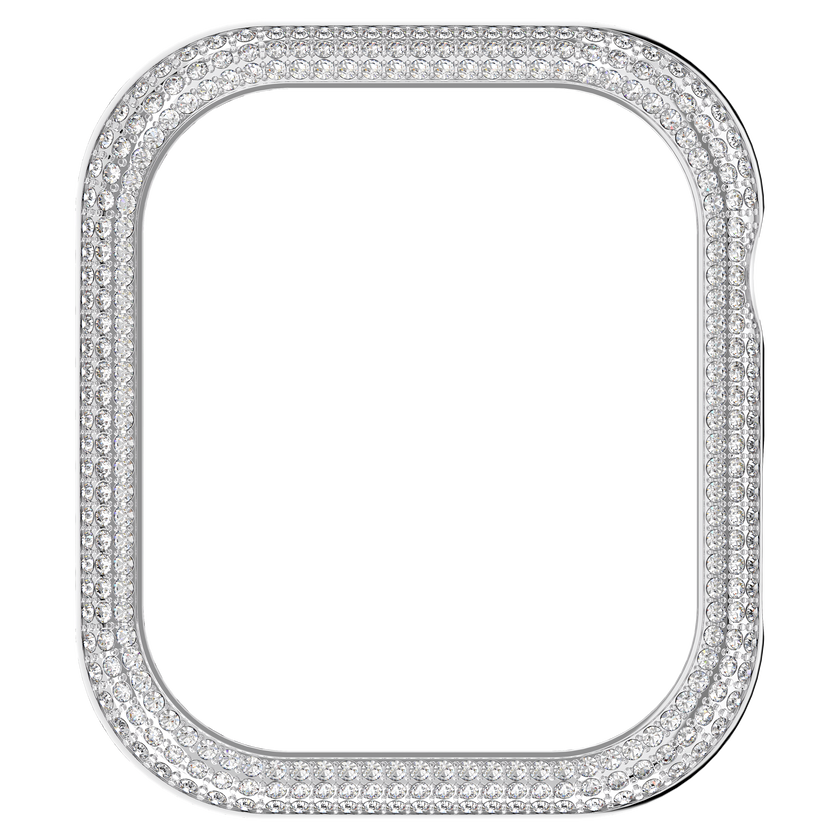 swarovski sparkling case  for apple watch  series 7  41 mm  silver tone