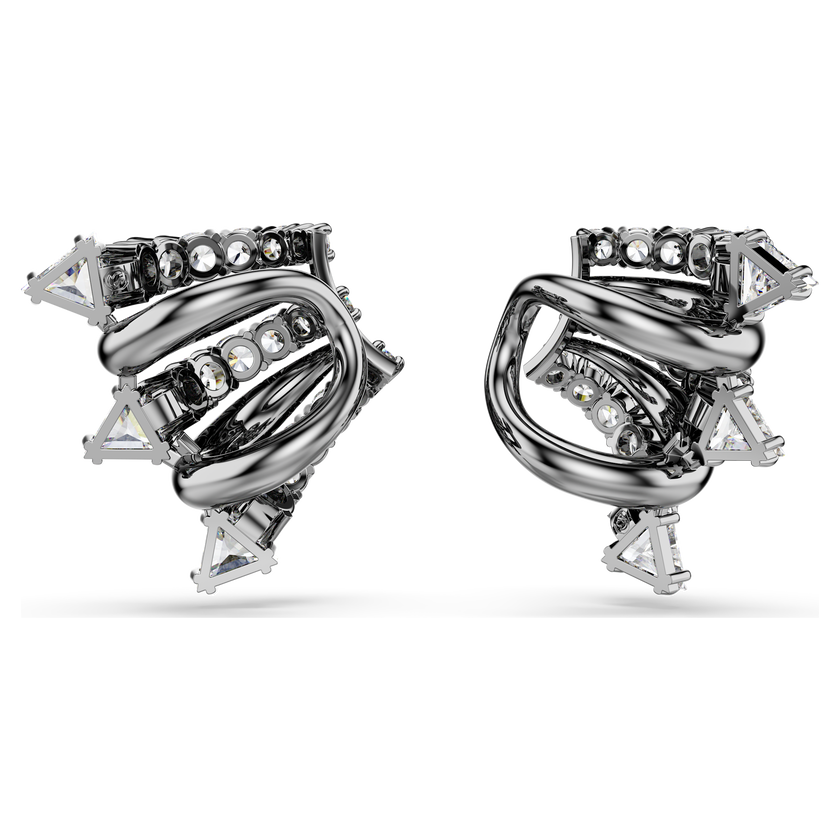 swarovski sublima ear cuffs  white  ruthenium plated