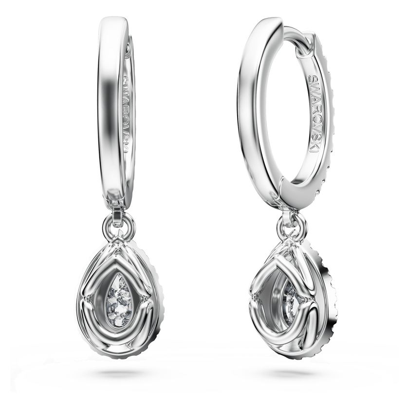 swarovski eternity drop earrings  lab grown diamonds 1 25 ct tw  pear shape  18k white gold