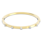 Thrilling bangle, Small, White, Gold-tone plated