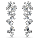 swarovski constella drop earrings mixed cuts white rhodium plated