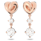 swarovski lifelong heart drop earrings heart white rose gold tone plated