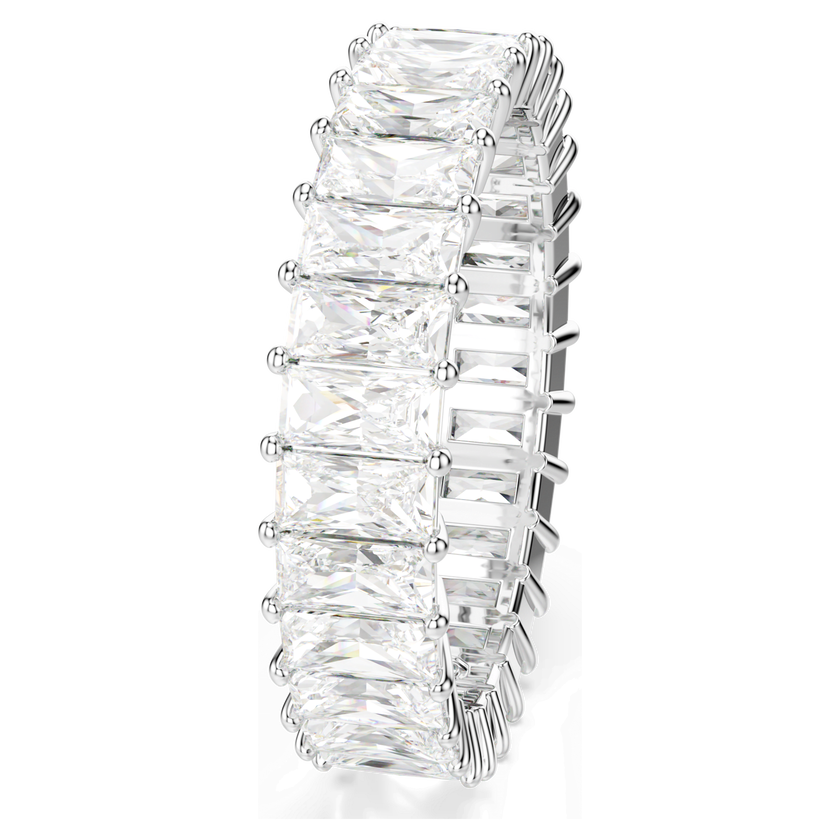 swarovski matrix ring  baguette cut  white  rhodium plated