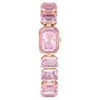 swarovski millenia watch octagon cut bracelet pink rose gold tone finish