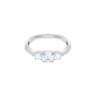 Attract Trilogy Round Ring, White, Rhodium Plating