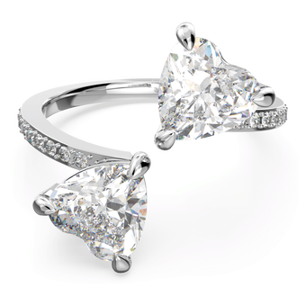 swarovski mesmera open ring heart white rhodium plated