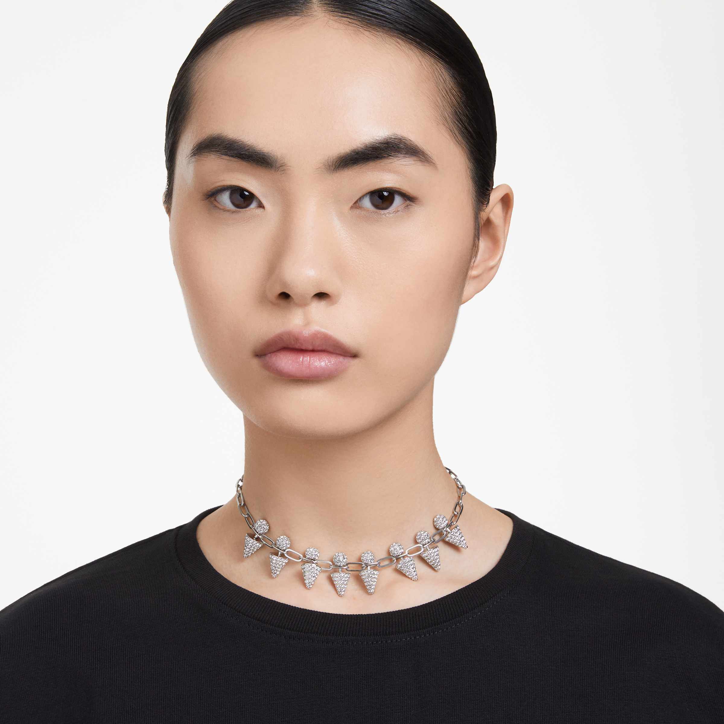 Buy Swarovski Luna necklace Moon White Rhodium plated