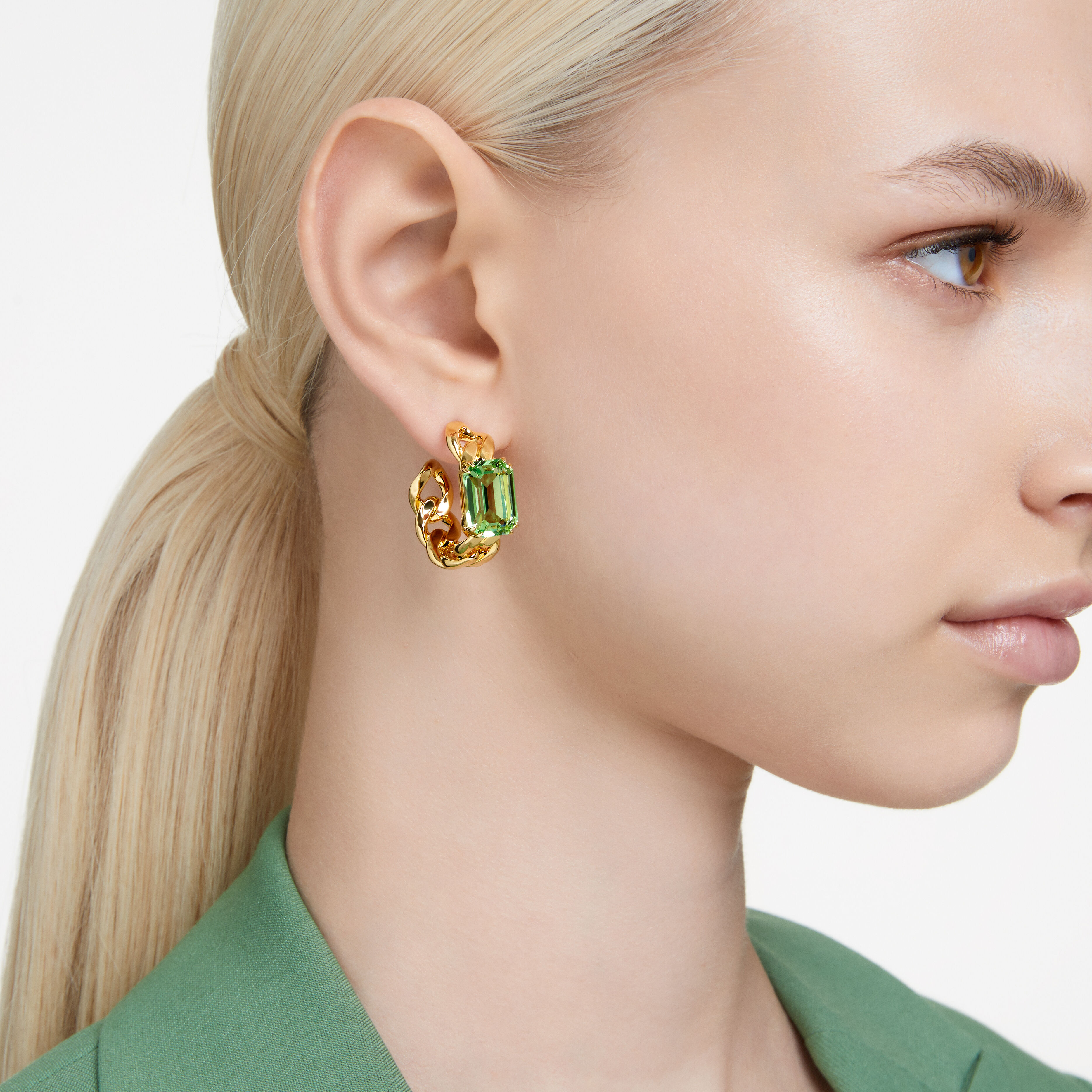 Octagon hoop shop earrings gold