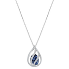 Energic Pendant, Blue, Rhodium plated