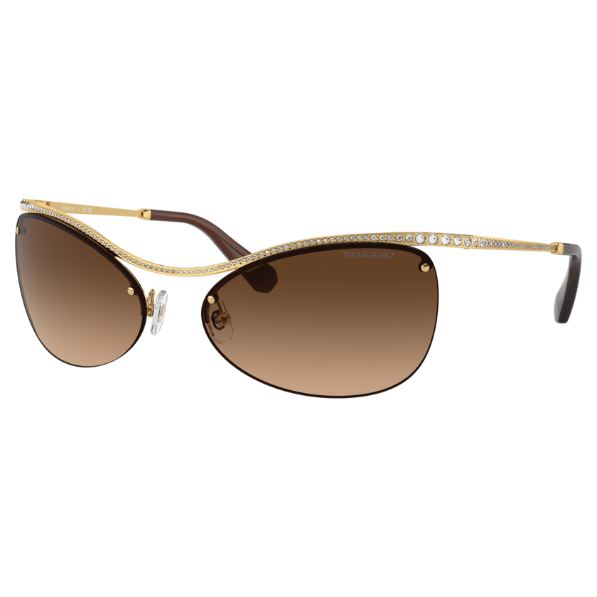 swarovski sunglasses  oval shape  sk7018 ov  brown