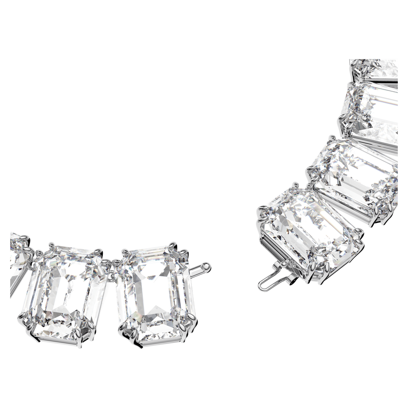 swarovski millenia necklace  octagon cut crystals  white  rhodium plated