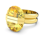 swarovski lucent ring  magnetic  yellow  gold tone plated