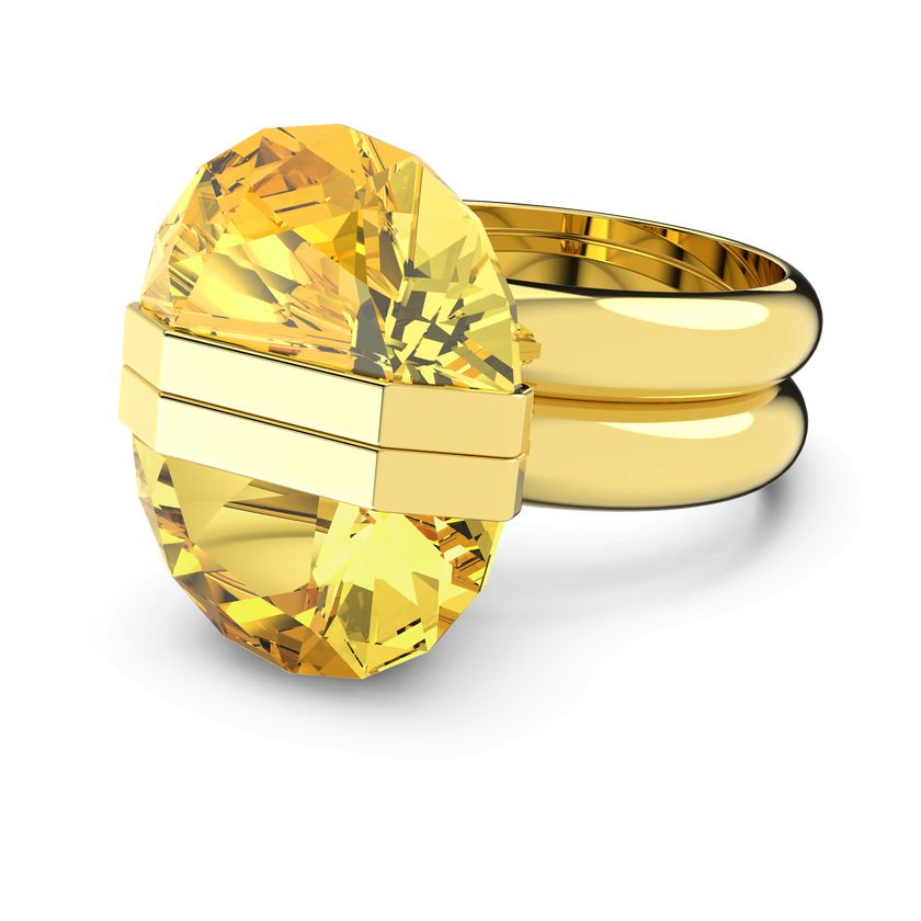 swarovski lucent ring  magnetic  yellow  gold tone plated