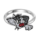 Looney Tunes Sylvester Motif Ring, Multi-colored, Rhodium plated