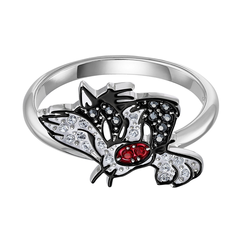 Looney Tunes Sylvester Motif Ring, Multi-colored, Rhodium plated