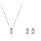 swarovski attract set pear cut white rhodium plated