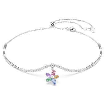 ariana grande x swarovski choker  mixed cuts  flower  multicolored  rhodium plated