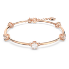 Constella bracelet, Round cut, White, Rose gold-tone plated