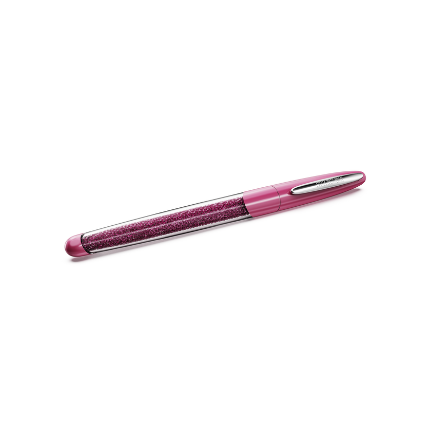 swarovski crystalline nova rollerball pen  pink  chrome plated