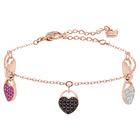 Ginger Bracelet, Multi-colored, Rose gold plating