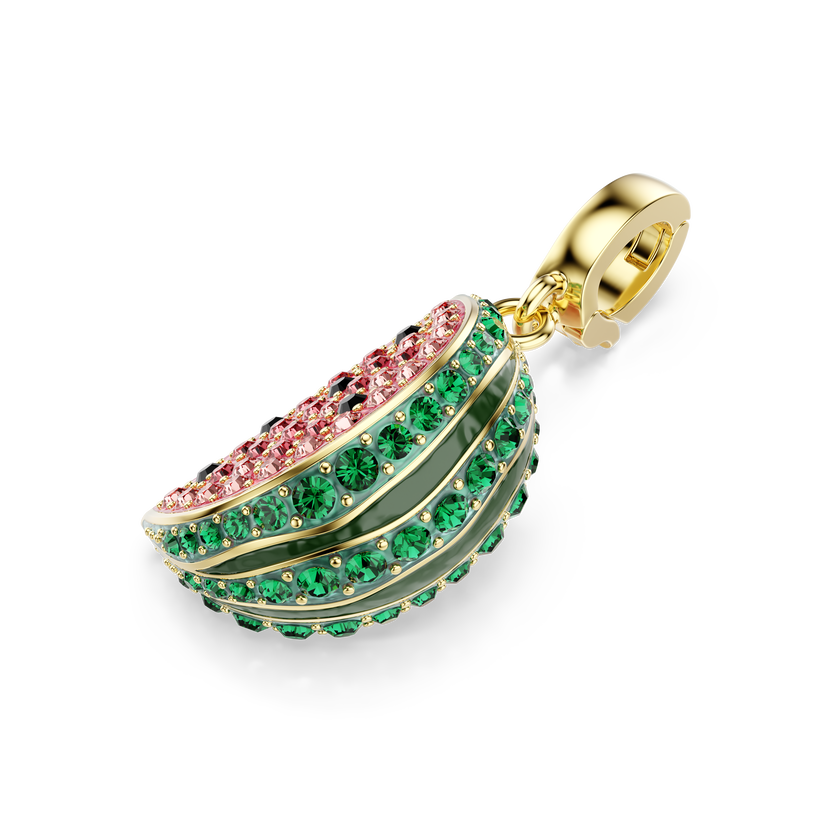swarovski idyllia charm  mixed cuts  watermelon  multicolored  gold tone plated