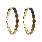 Moselle Hoop Pierced Earrings, Brown, Gold-tone plated