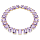 swarovski millenia tennis necklace oversized crystals octagon cut purple gold tone plated