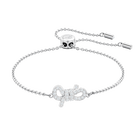 Lifelong Bow Bracelet, White, Rhodium plating