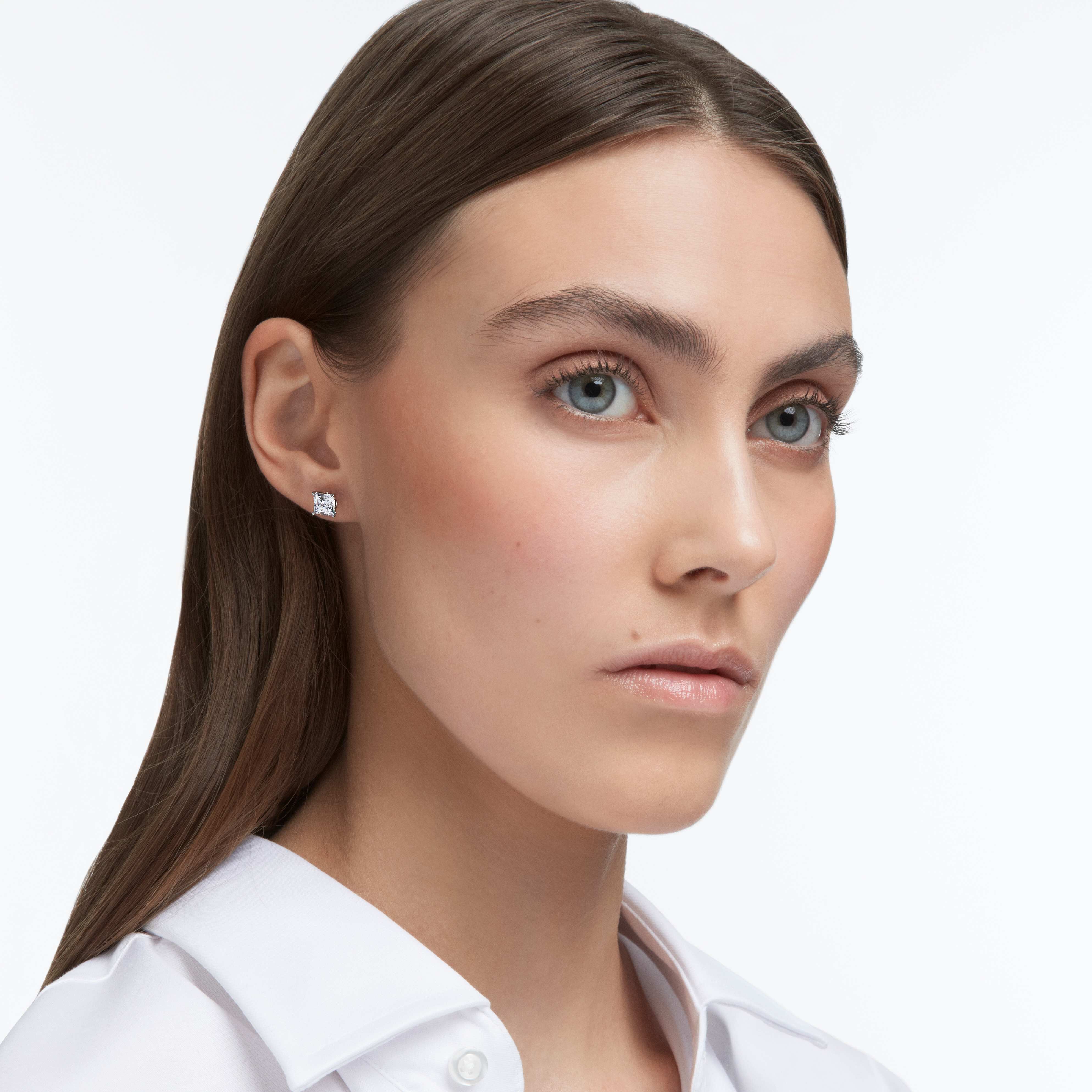 Square swarovski crystal earrings deals