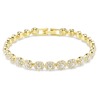 swarovski una angelic bracelet  round cut  white  gold tone plated