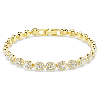 swarovski una angelic bracelet  round cut  white  gold tone plated