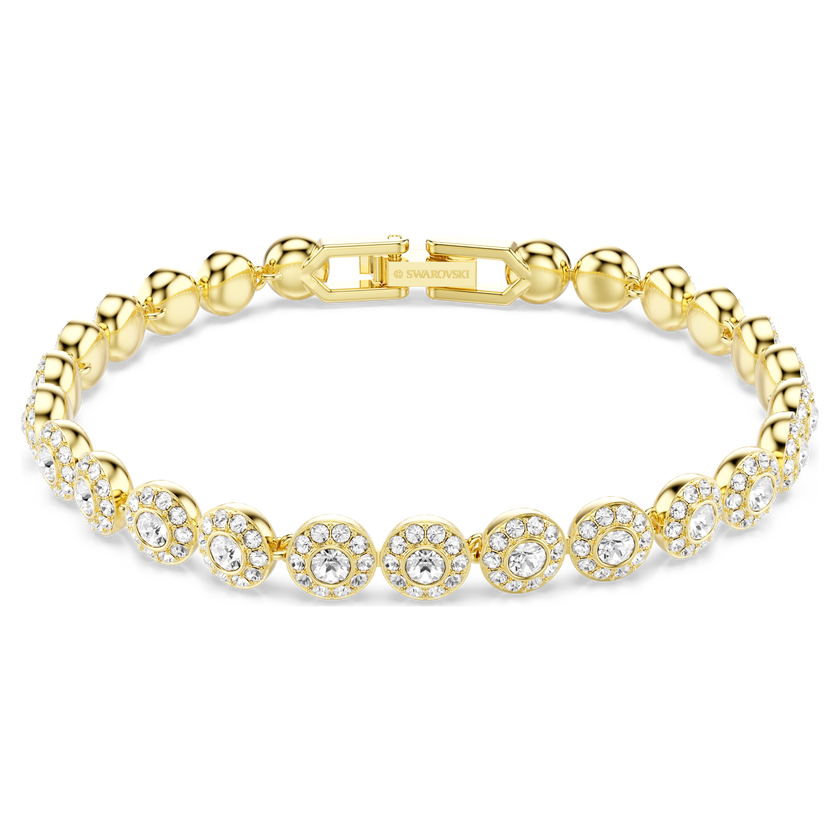 swarovski una angelic bracelet  round cut  white  gold tone plated