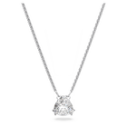 Millenia pendant, Trilliant cut, White, Rhodium plated