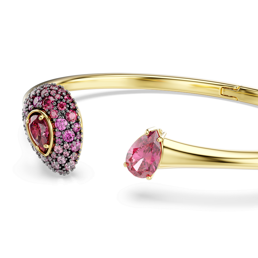 swarovski sublima bangle  pear cut  red  18k gold finish