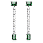swarovski matrix drop earrings mixed cuts green rhodium plated