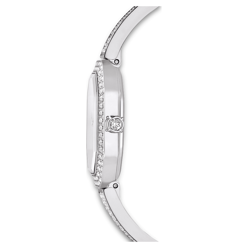 swarovski dextera bangle watch  swiss made  metal bracelet  silver tone  stainless steel